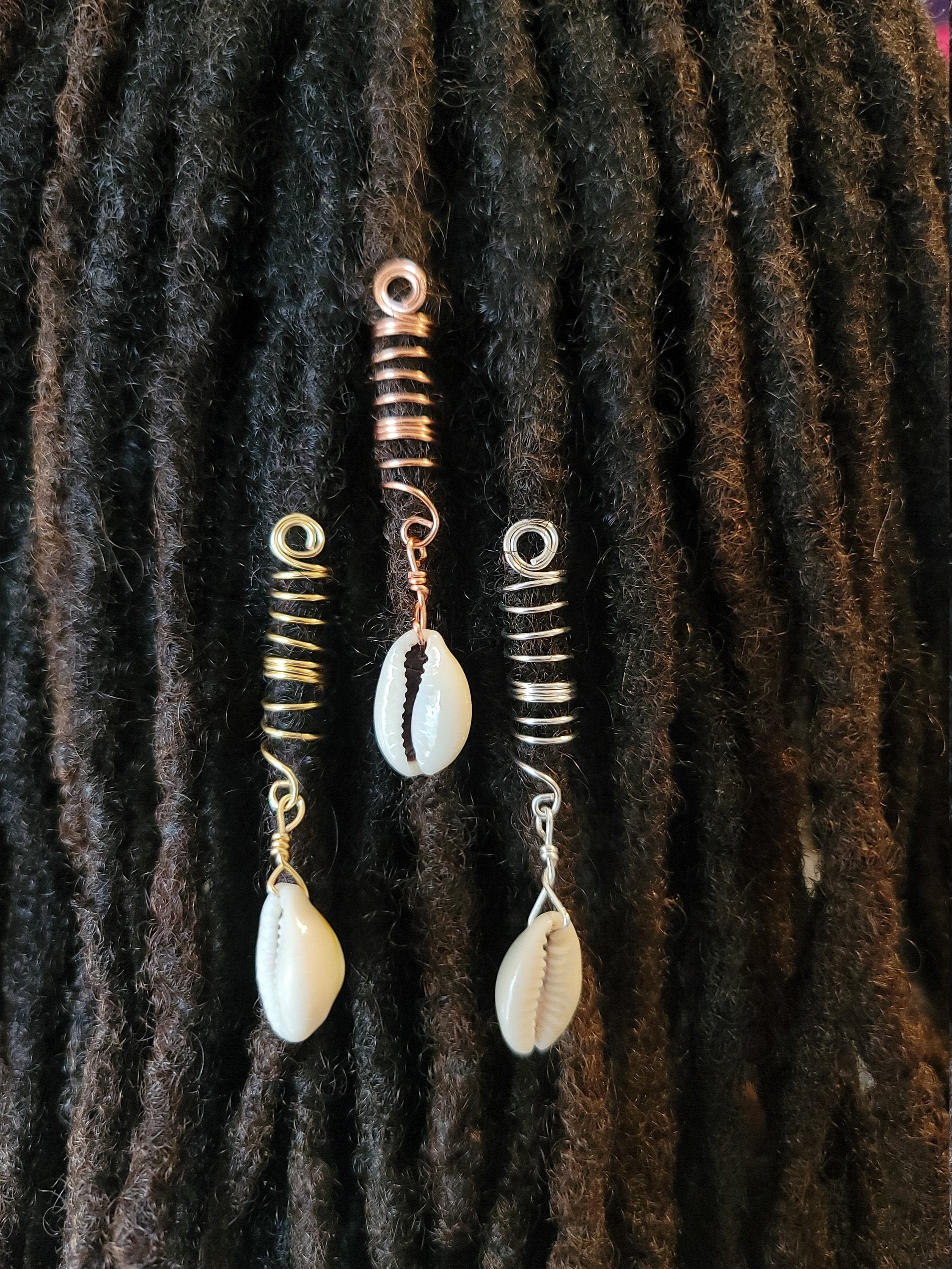 Cowrie Shell Loc Jewelry - Afro Hair Accessories