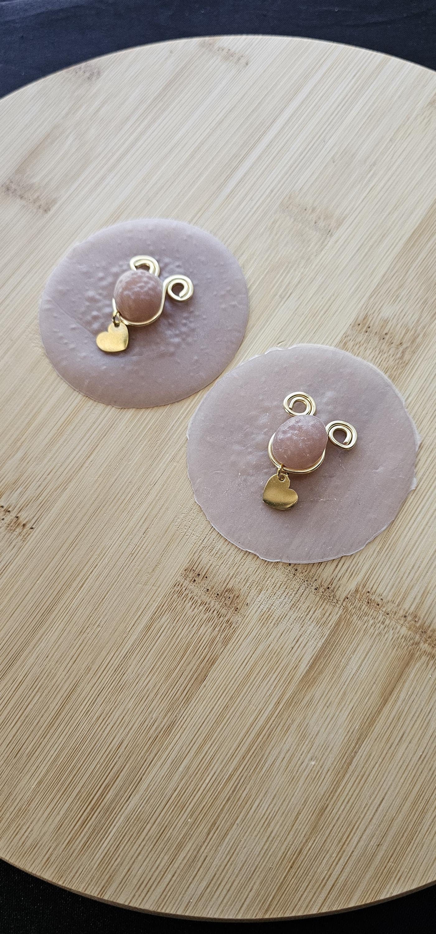 Adjustable Heart Clip On nipple Jewelry, Gold Nipple Rings No