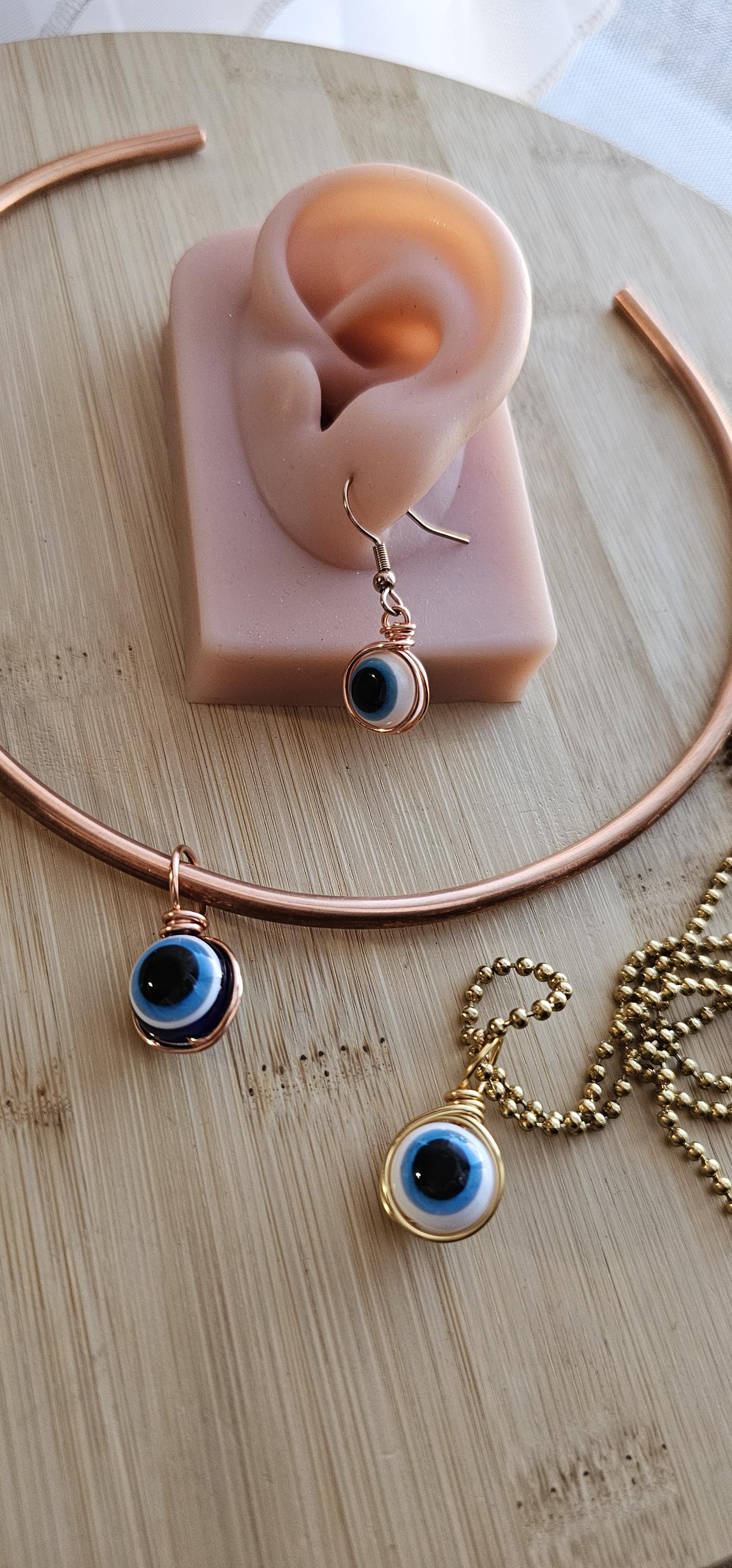 Simple Style Evil Eye Protection Earrings