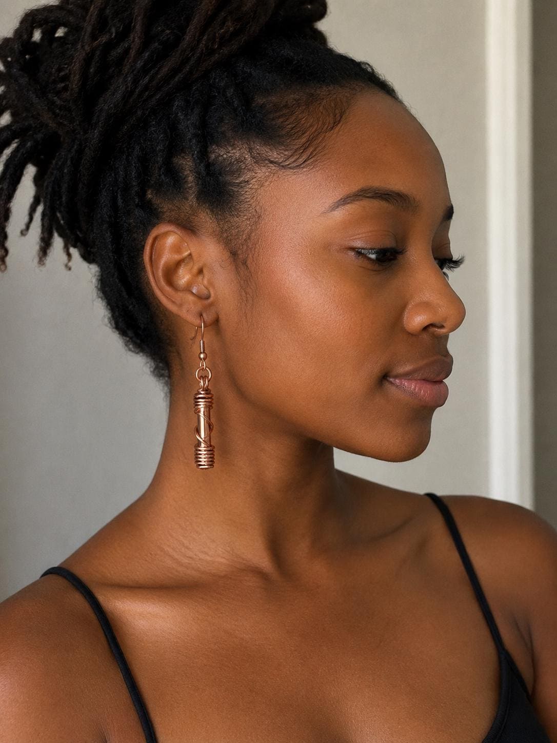 Pure Copper Coil Relic Earrings, Small and Large Style Earrings, Raw Copper Jewelry