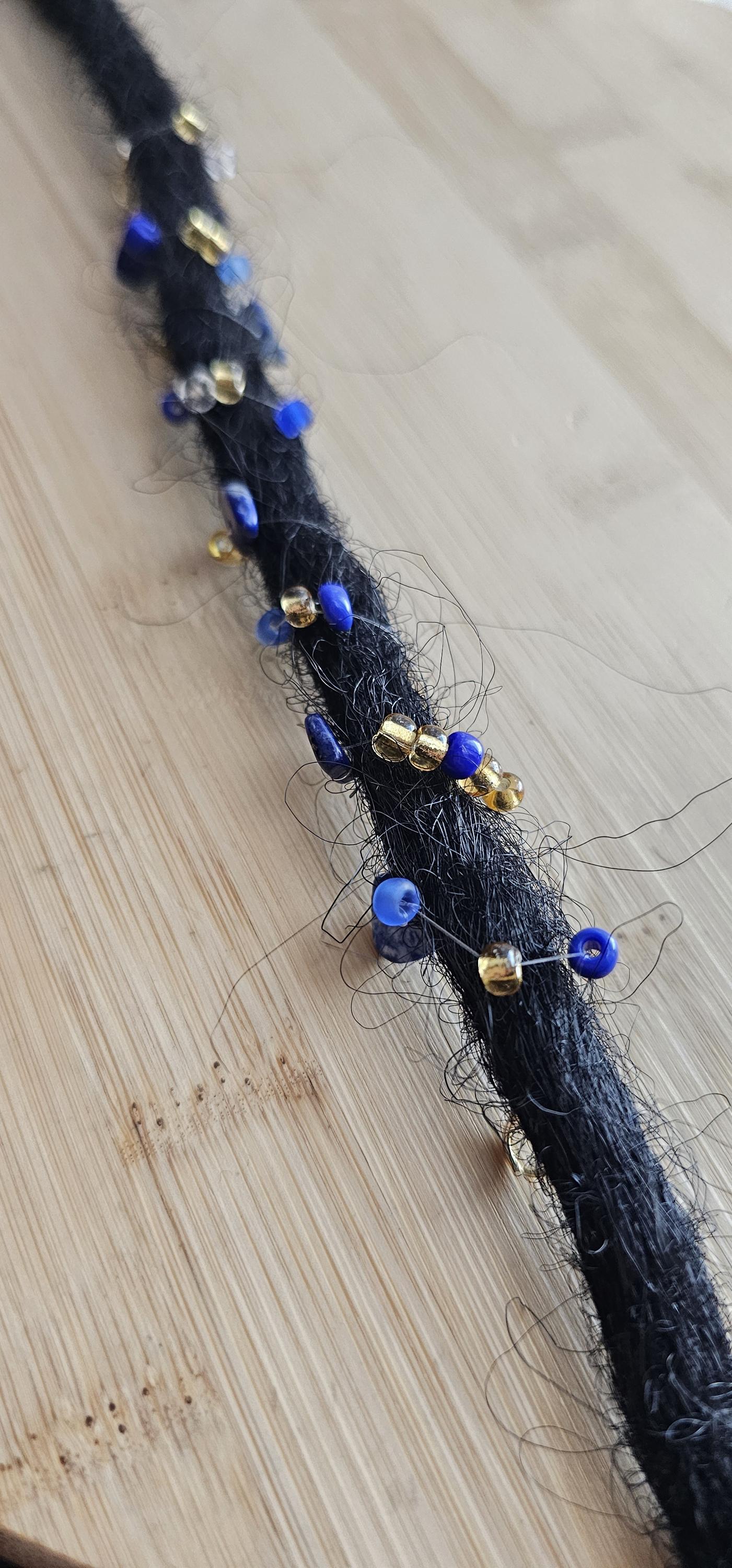 Reusable No-Sew Lapis Lazuli Crystal Loc Sprinkles, Dreadlock Accessories, Loc Jewelry For Locs Braids and Twists