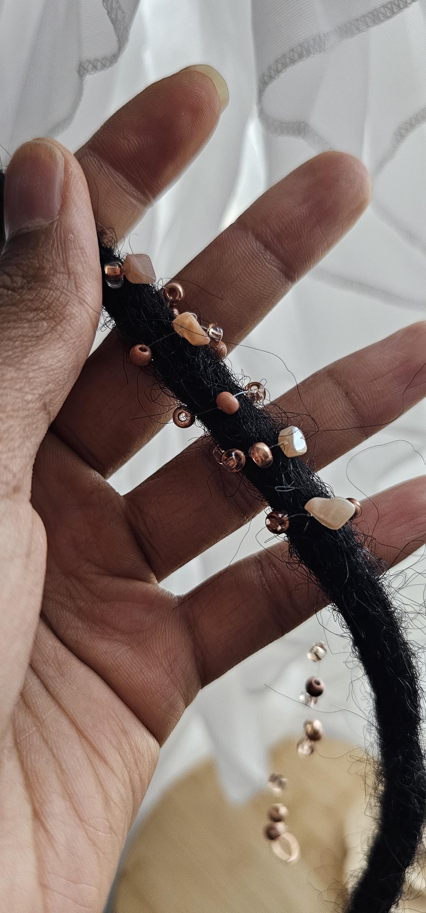 Reusable No-Sew Sunstone Crystal Loc Sprinkles, Dreadlock Accessories, Loc Jewelry For Locs Braids and Twists