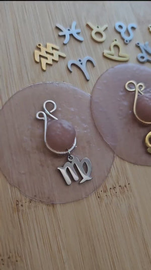Adjustable Pair Of Clip On Zodiac Nipple Rings, Nipple Rings No Piercing, Nipple Clamp, Nippies, Nipple Jewelry