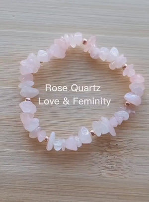 Rose Quartz And Hematite Heart Chakra Balancing Bracelet, Natural Gemstone Women's Bracelet, Feminine Love Energy Wrist Band