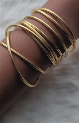 African Brass Bangles, Adjustable Stackable Bracelets, Gold Silver Rose Gold Raw Brass Cuff Bracelets