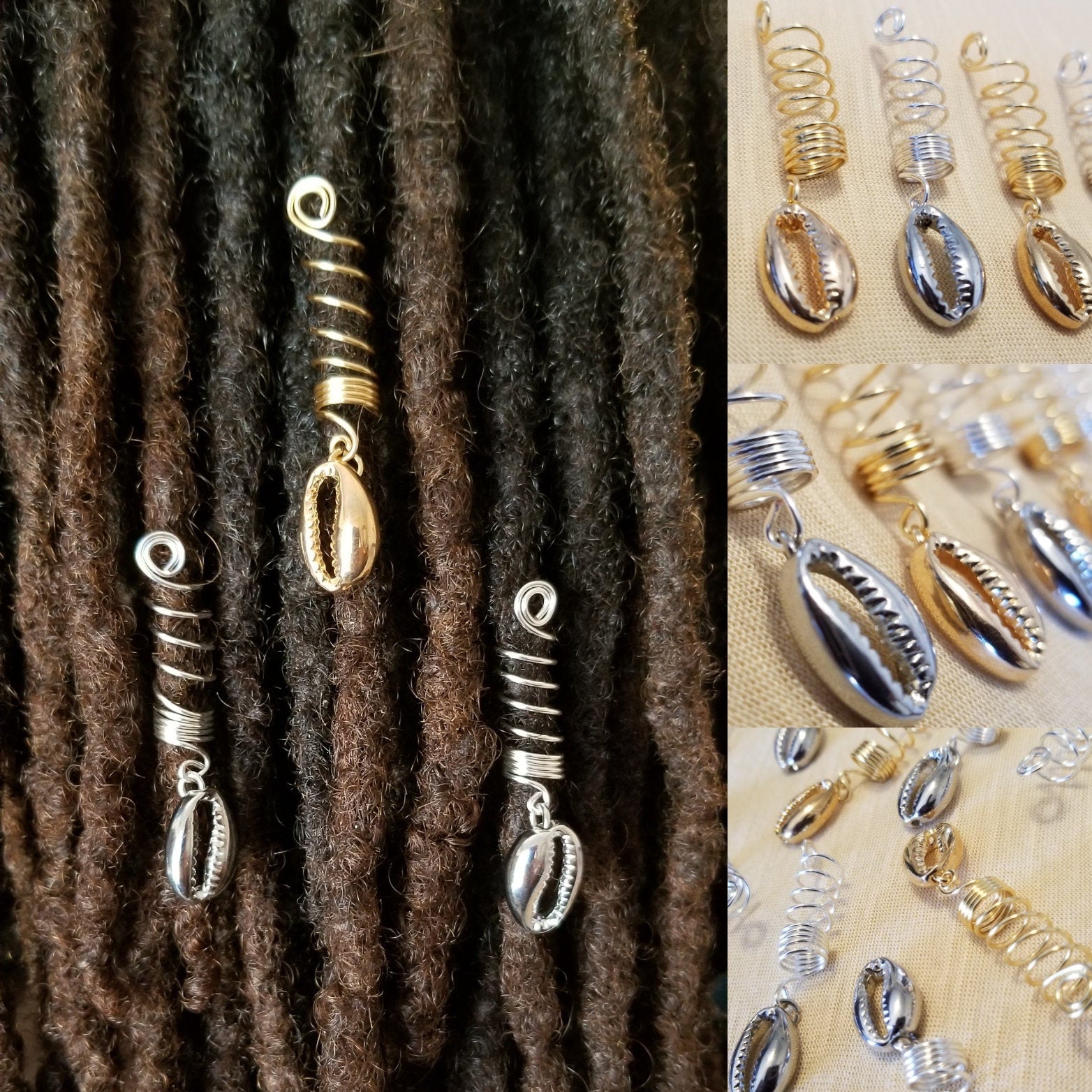 CLEARANCE Cowrie Shell Loc Jewelry, Dreadlock Hair Accessories, Beads For  Braids, African Loc Jewelry