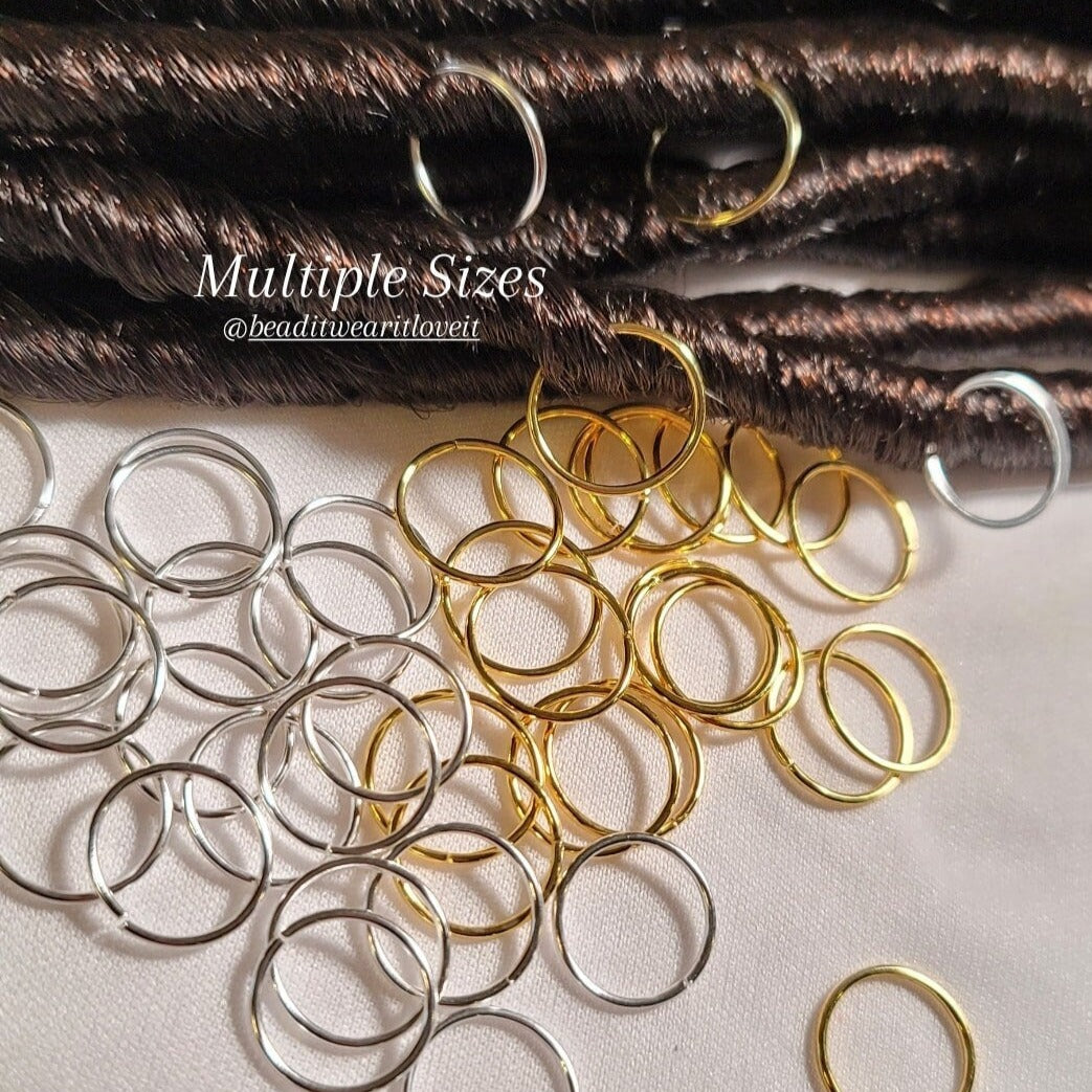 10 Gold Hair Rings Dread, Braid, and Loc Jewelry