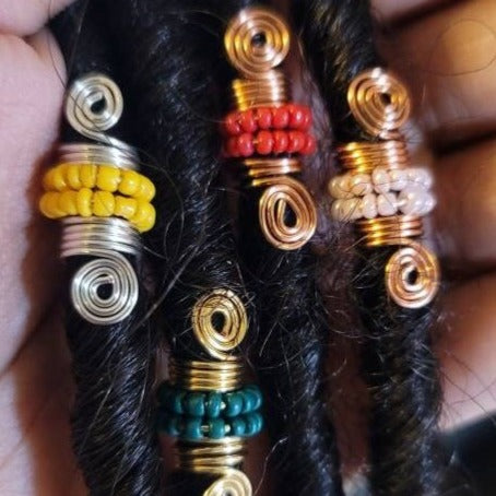 Loc Jewelry Dread Beads, Copper Dreadlock Hair Accessories