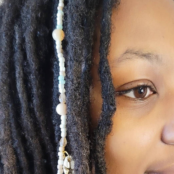 Cowrie Shell Dreadlock Extension - Crystal Loc Jewelry – Beaditwearitloveit