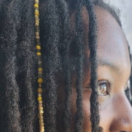 Hematite Beaded Dreadlock Extensions, Crystal Loc Jewelry