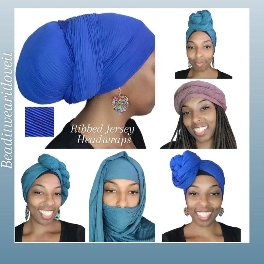 Ribbed Jersey Fabric Headwraps, Alopecia Chemo Scarf