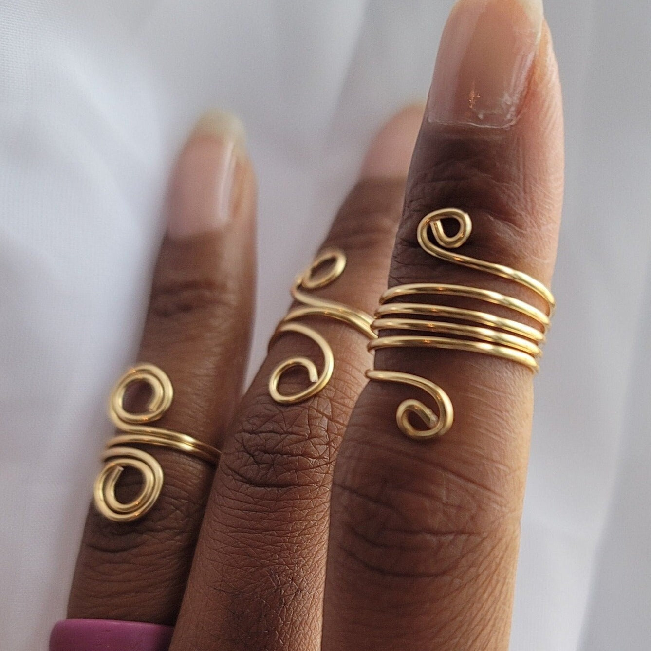 Big Toe Ring Spiral Toe Rings Wire Wrapped Gold Toe Ring 