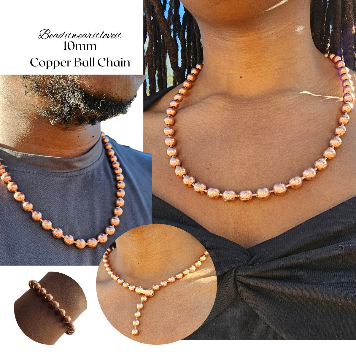 Copper sales ball chain